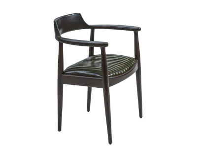 Esszimmer Design Stuhl mit Armlehnen Neu Möbel Sitz Schwarz Holzstuhl